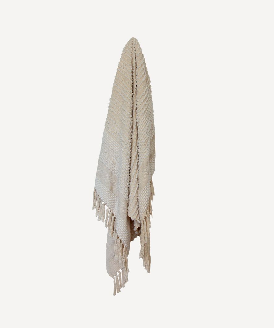 Off White Textured Throw French Country Collections