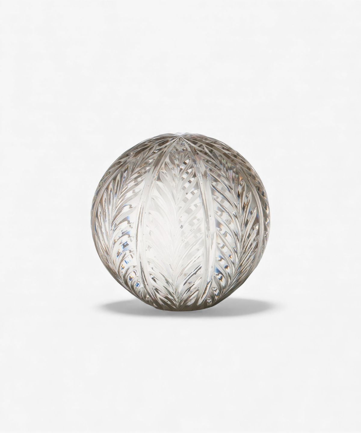 Wing Cut Glass Ball 4"