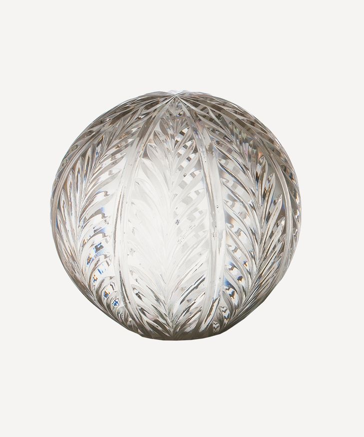 Wing Cut Glass Ball 5"