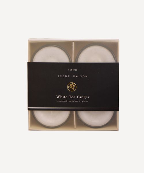 Maison Glass Tealights White Tea Ginger (4PC)