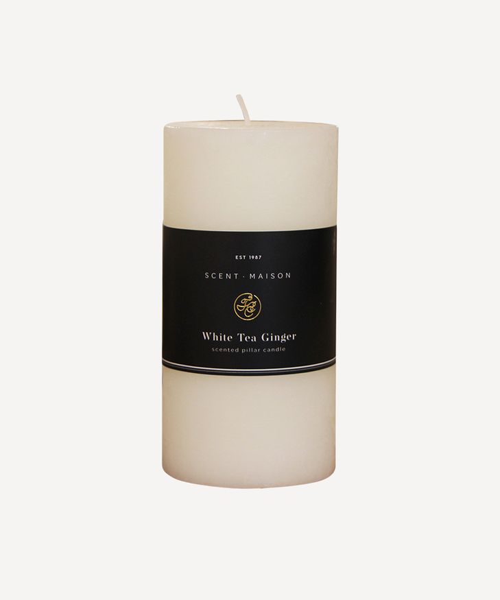 Maison Pillar Candle White Tea Ginger 3x6"