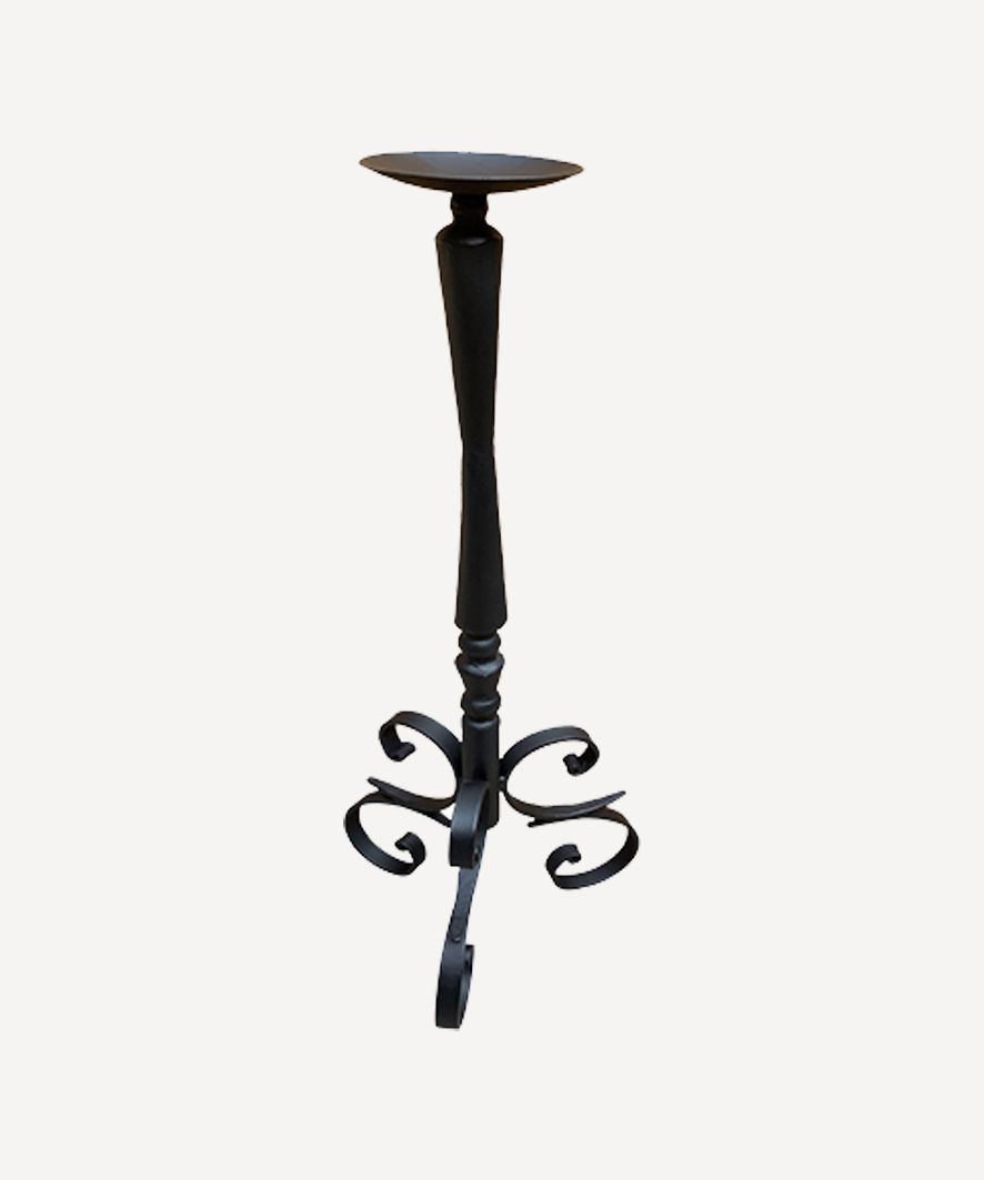 Jacqueline Black Iron Candlestick Small