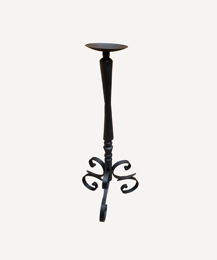 Jacqueline Black Iron Candlestick Medium