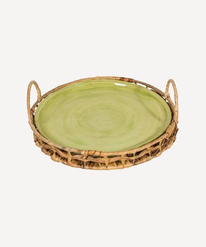 Vert Textured Platter  with Seagrass Tray Small