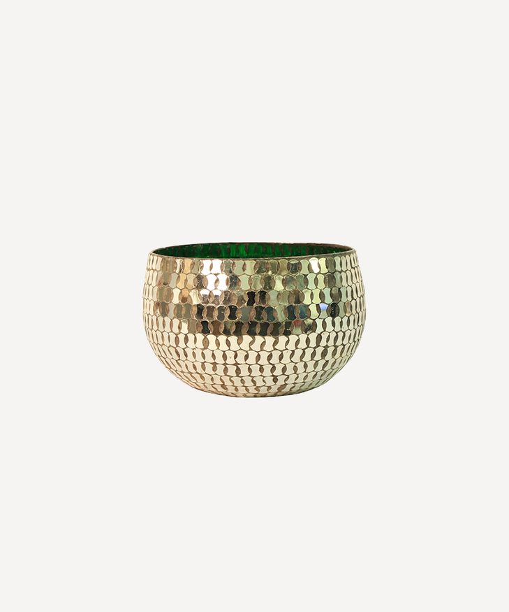 Mosaic Bronze & Green Votive Large