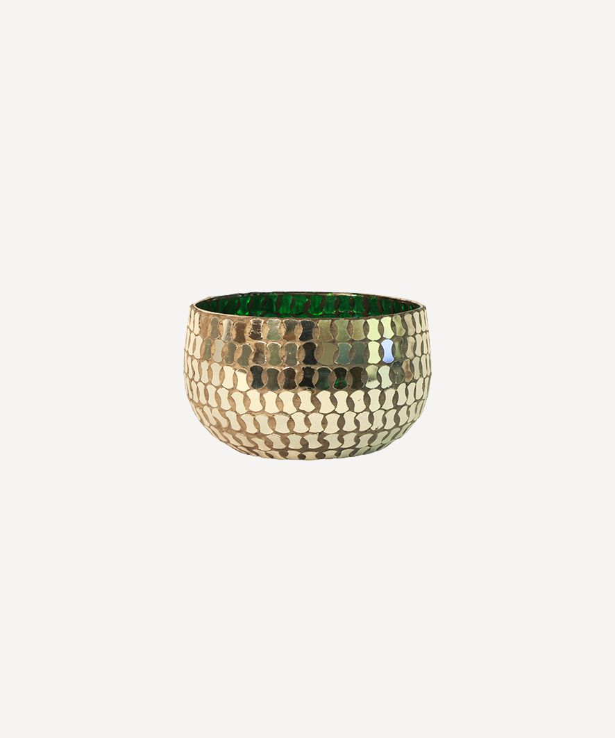 Mosaic Bronze & Green Votive Small