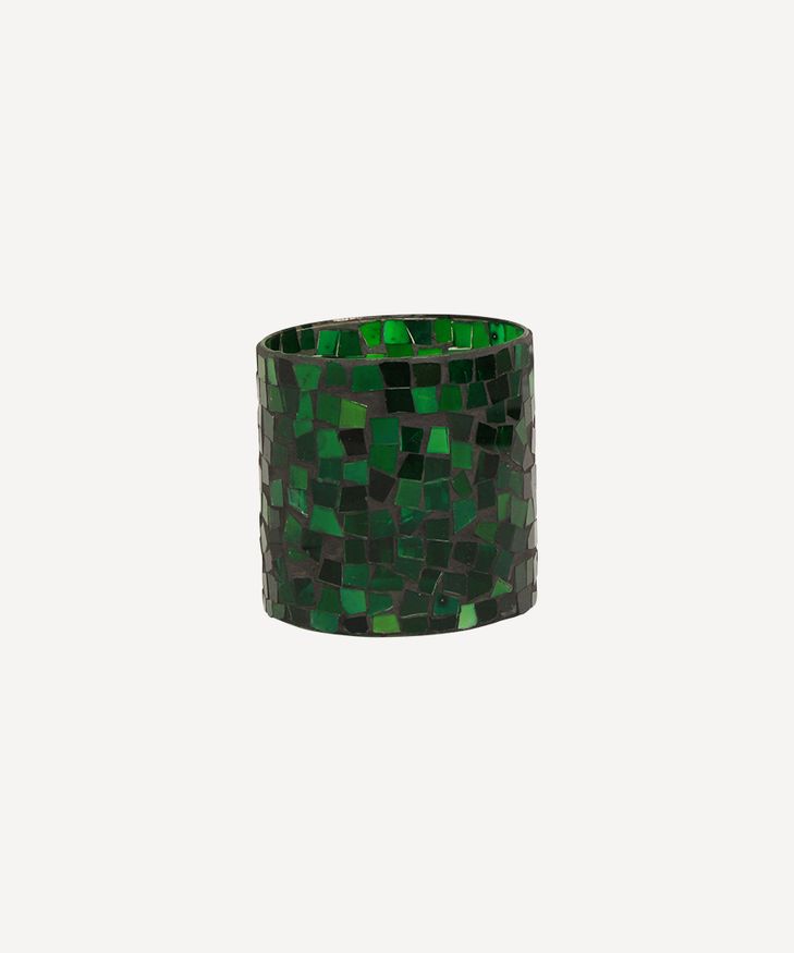 Mosaic Green Votive Medium