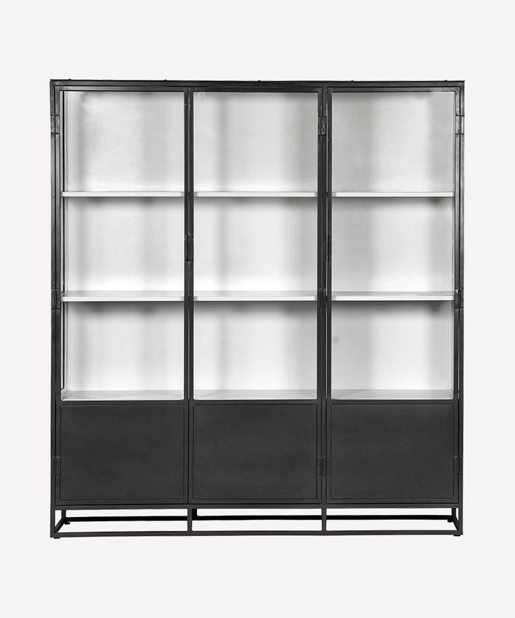 Cole Display Cabinet Triple Black White