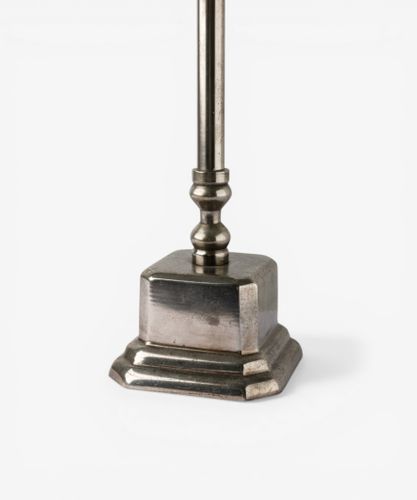 Square Small Lamp Base Antique Silver