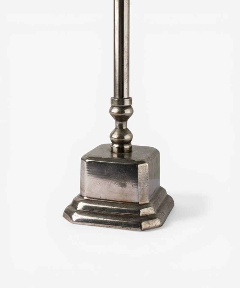 Square Small Lamp Base Antique Silver