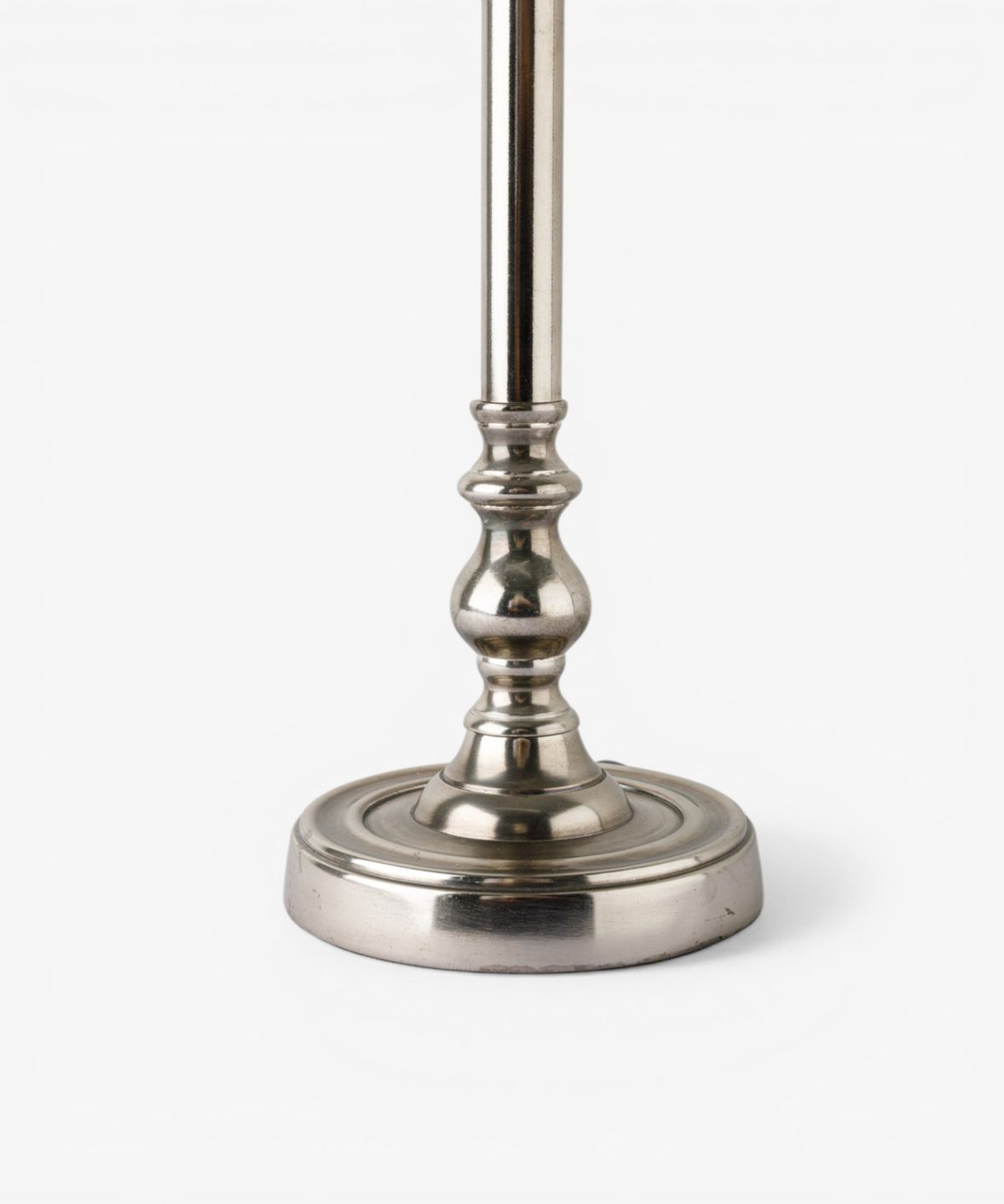 Round Small Lamp Base Antique Silver