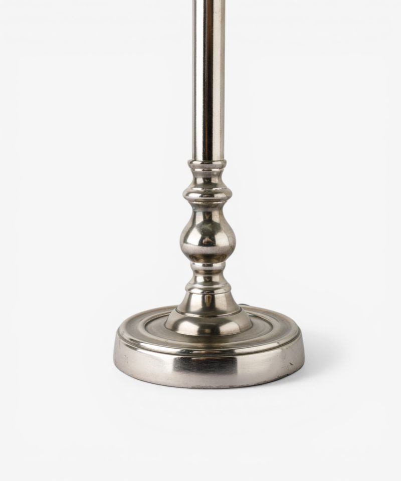 Round Small Lamp Base Antique Silver