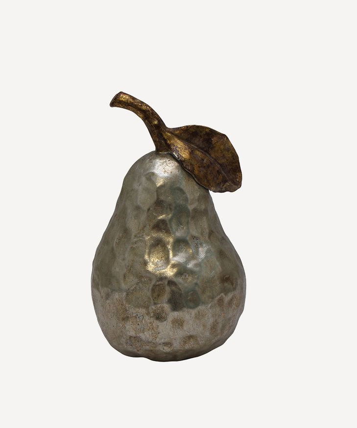 Silver Pear Ornament Small