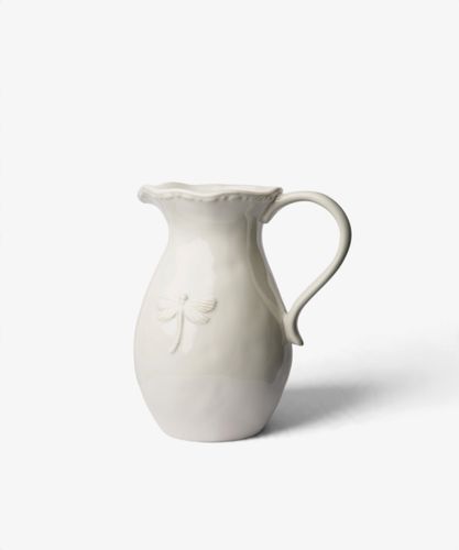 Dragonfly Stoneware White Jug Small