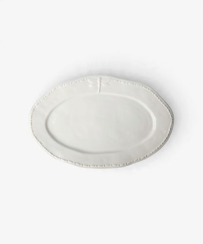 Dragonfly Stoneware White Oval Platter Small