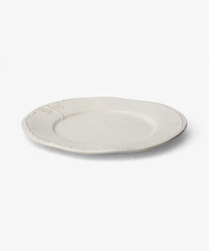 Dragonfly Stoneware White Dinner Plate