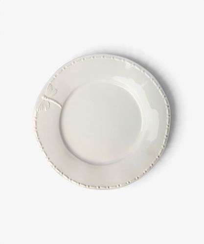 Dragonfly Stoneware White Lunch Plate