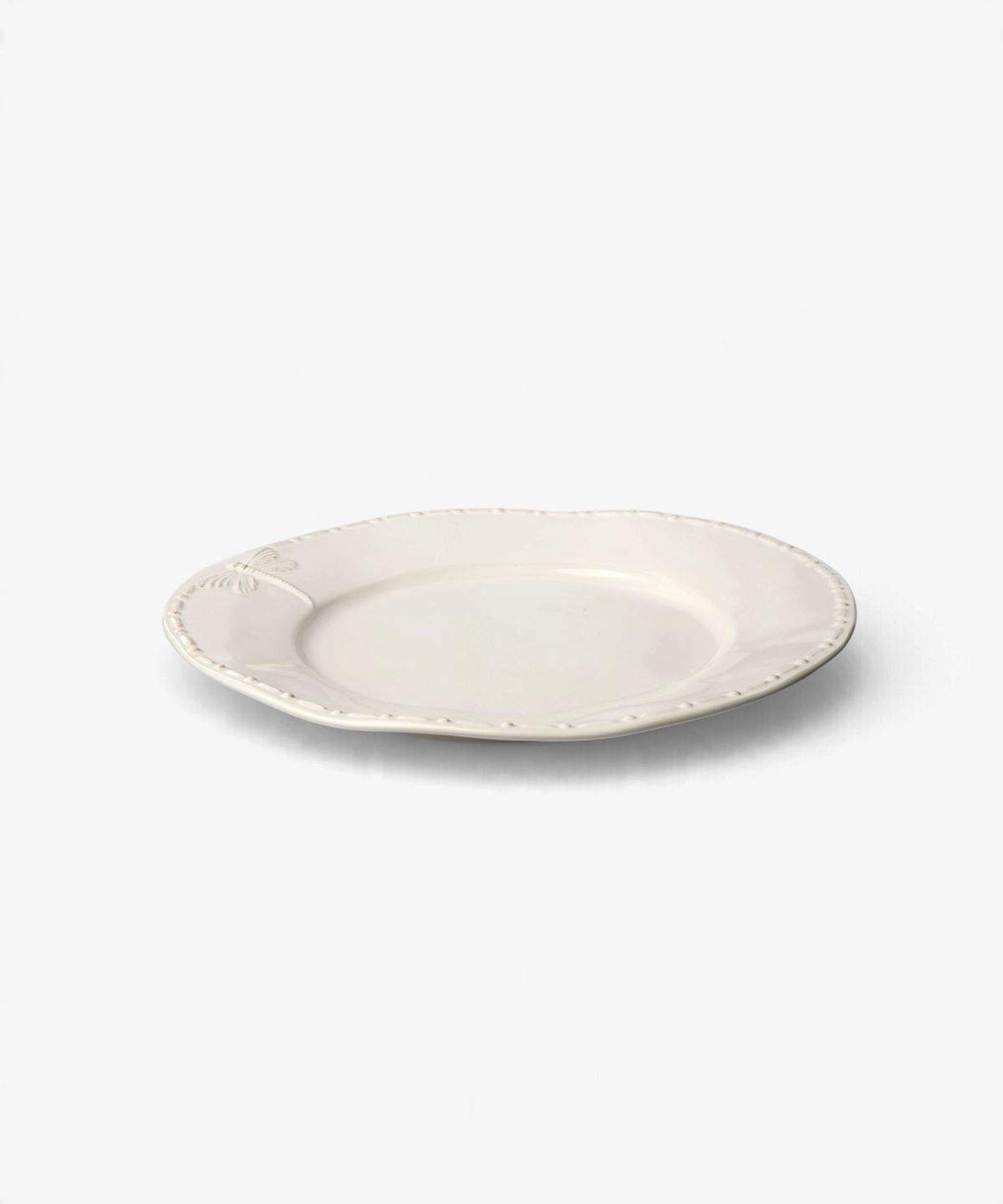 Dragonfly Stoneware White Lunch Plate