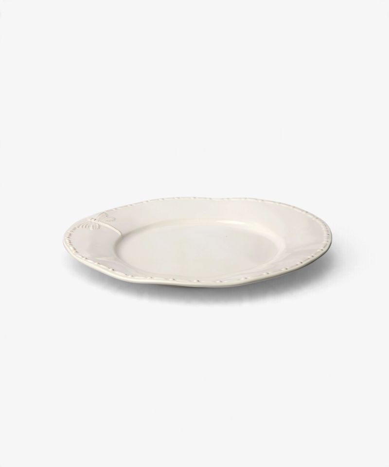 Dragonfly Stoneware White Lunch Plate