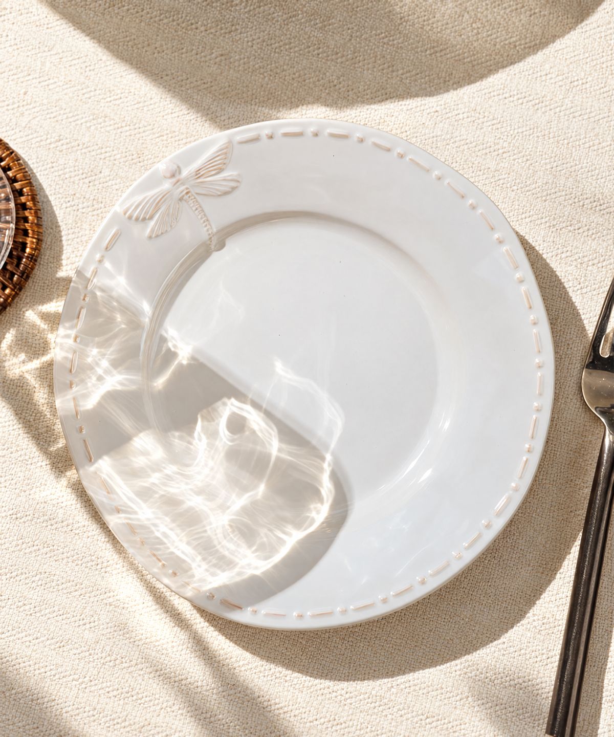 Dragonfly Stoneware White Side Plate