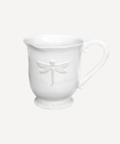 Dragonfly Stoneware White Mug