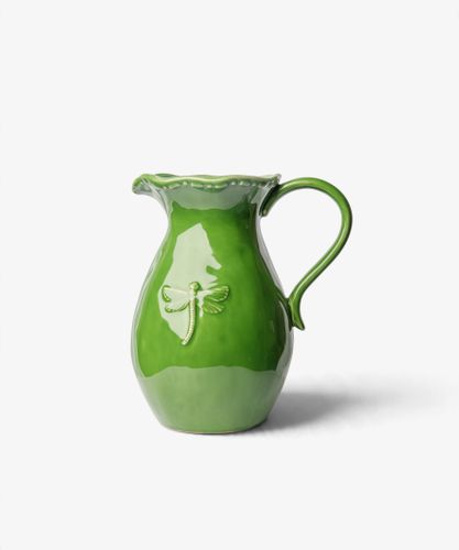 Dragonfly Stoneware Green Jug Small