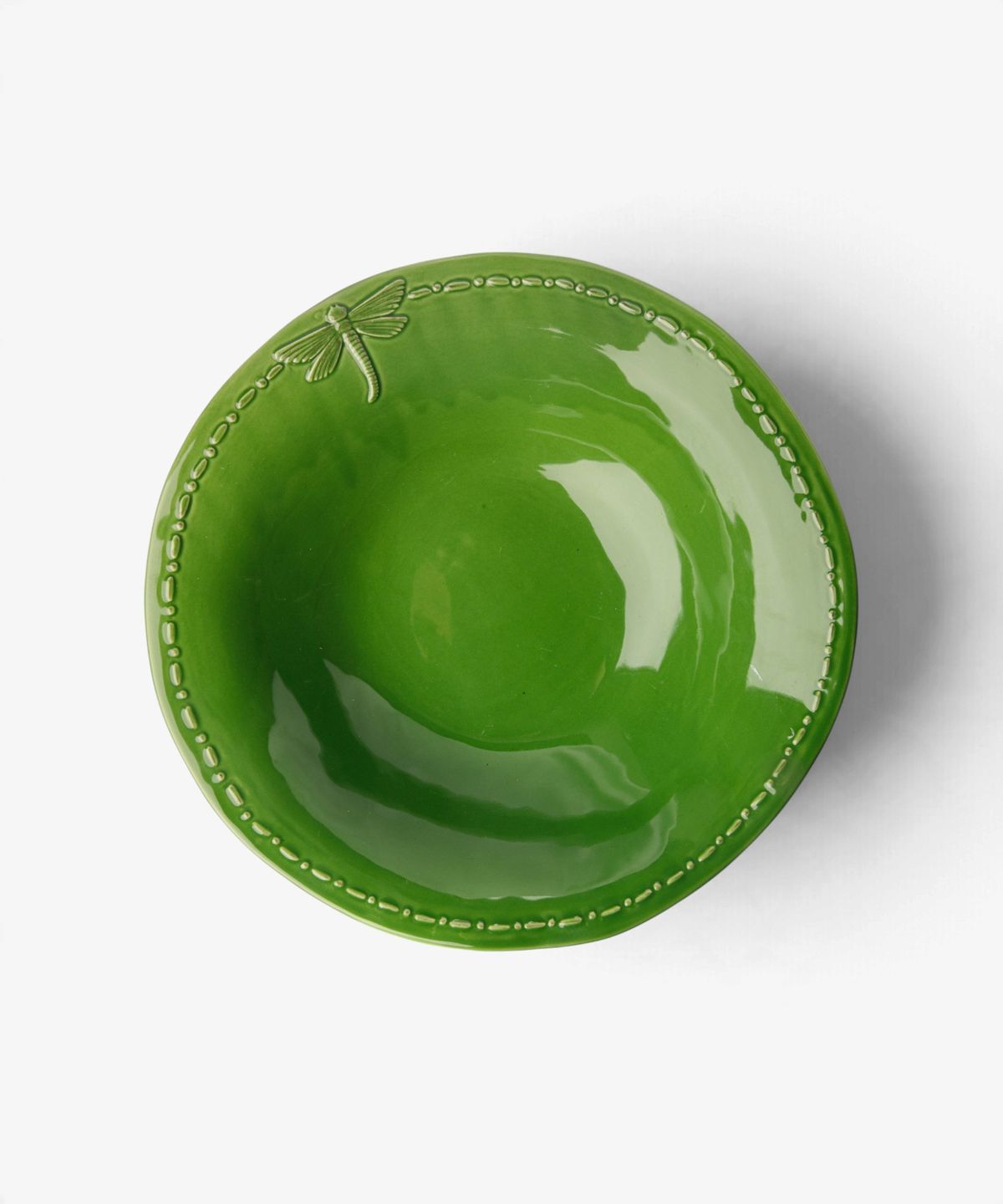 Dragonfly Stoneware Green Salad Bowl Small