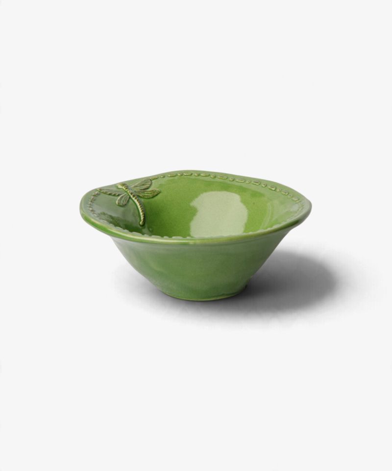 Dragonfly Stoneware Green Salt Bowl