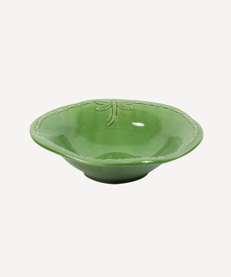Dragonfly Stoneware Green Cereal Bowl