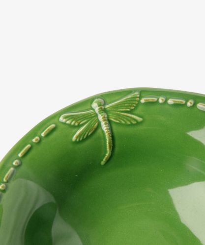 Dragonfly Stoneware Green Cereal Bowl