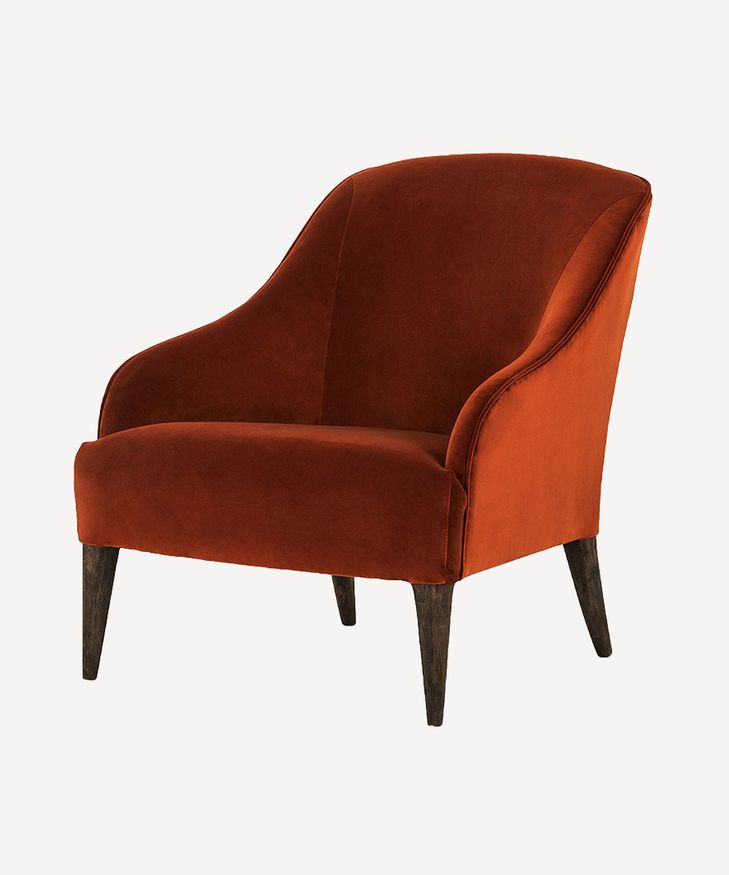 Lupita Rust Velvet Lounge Chair