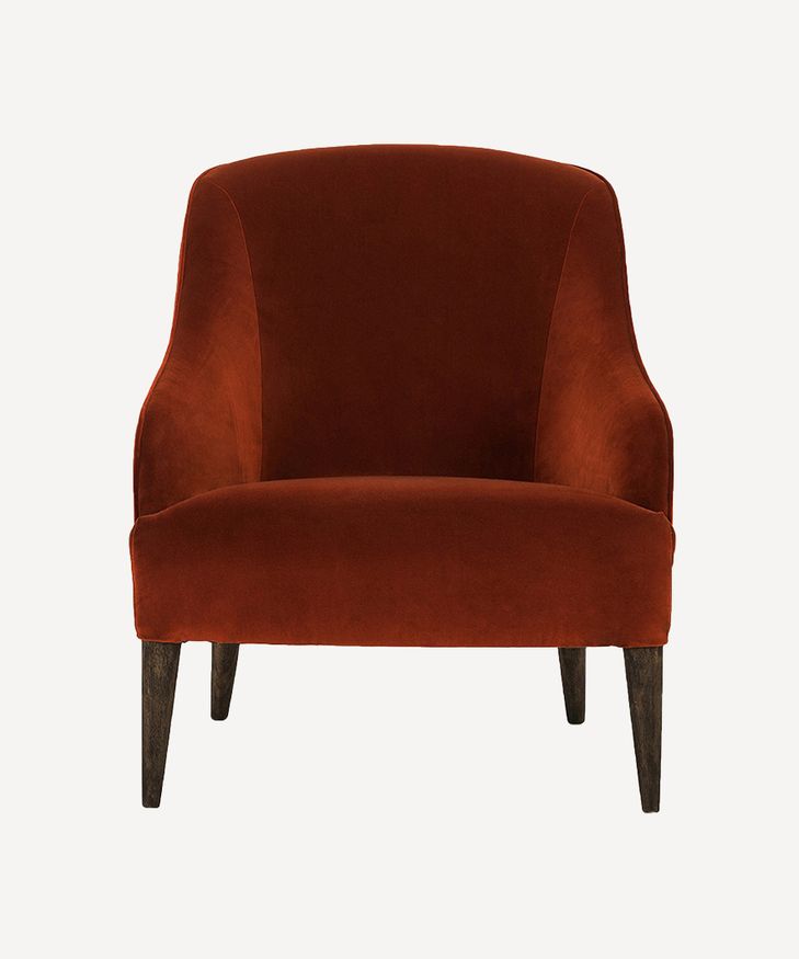 Lupita Rust Velvet Lounge Chair