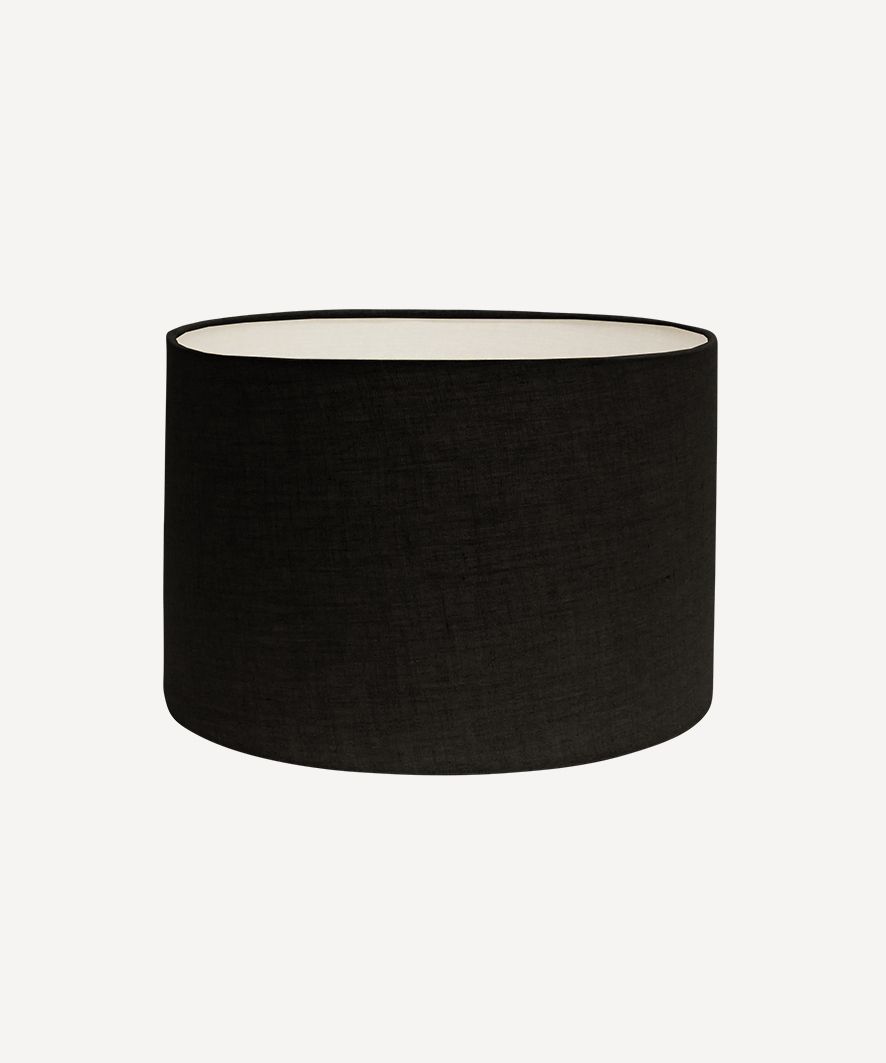 Drum Shade Linen Black 28cm