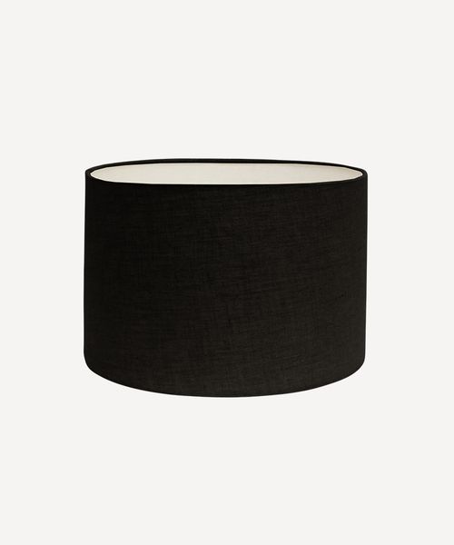 Drum Linen Shade Black 28cm