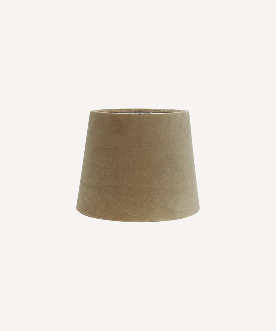 Tapered Drum Velvet Shade Beige 20cm