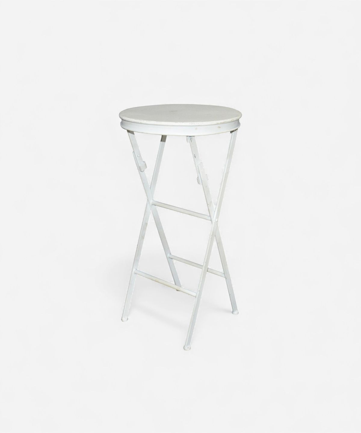 Folding Side Table Tall White