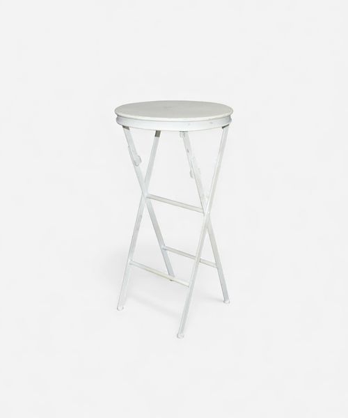 Folding Side Table Tall White
