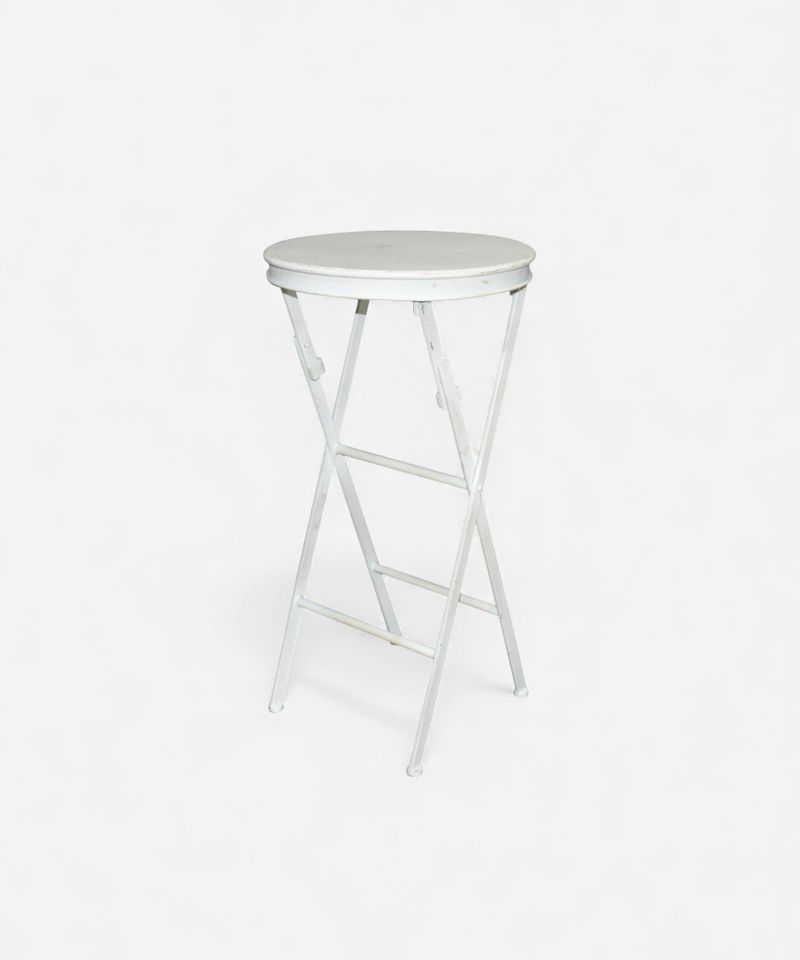Folding Side Table Tall White