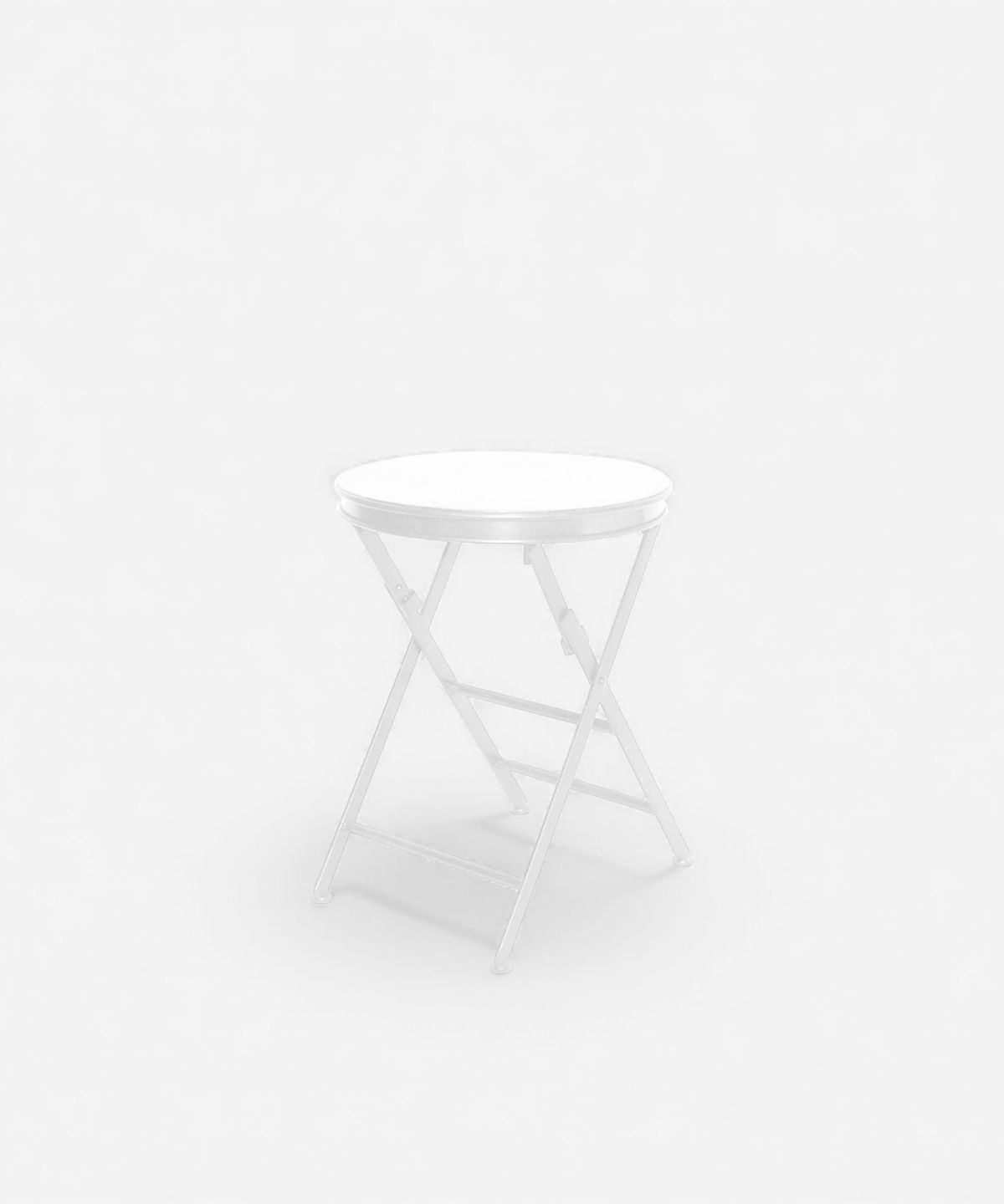 Folding Side Table Short White