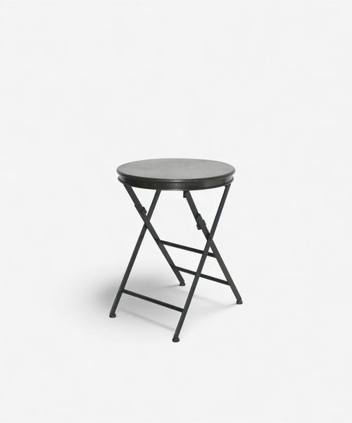 Folding Side Table Short Black
