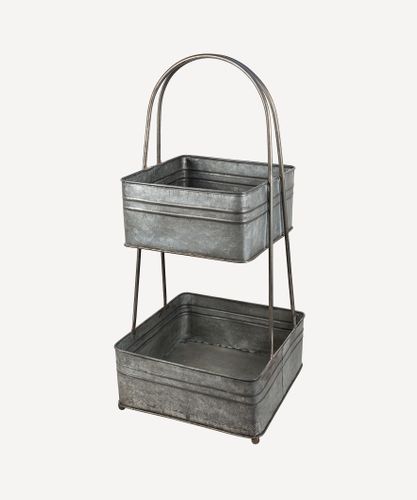 2 Tier Square Metal Basket