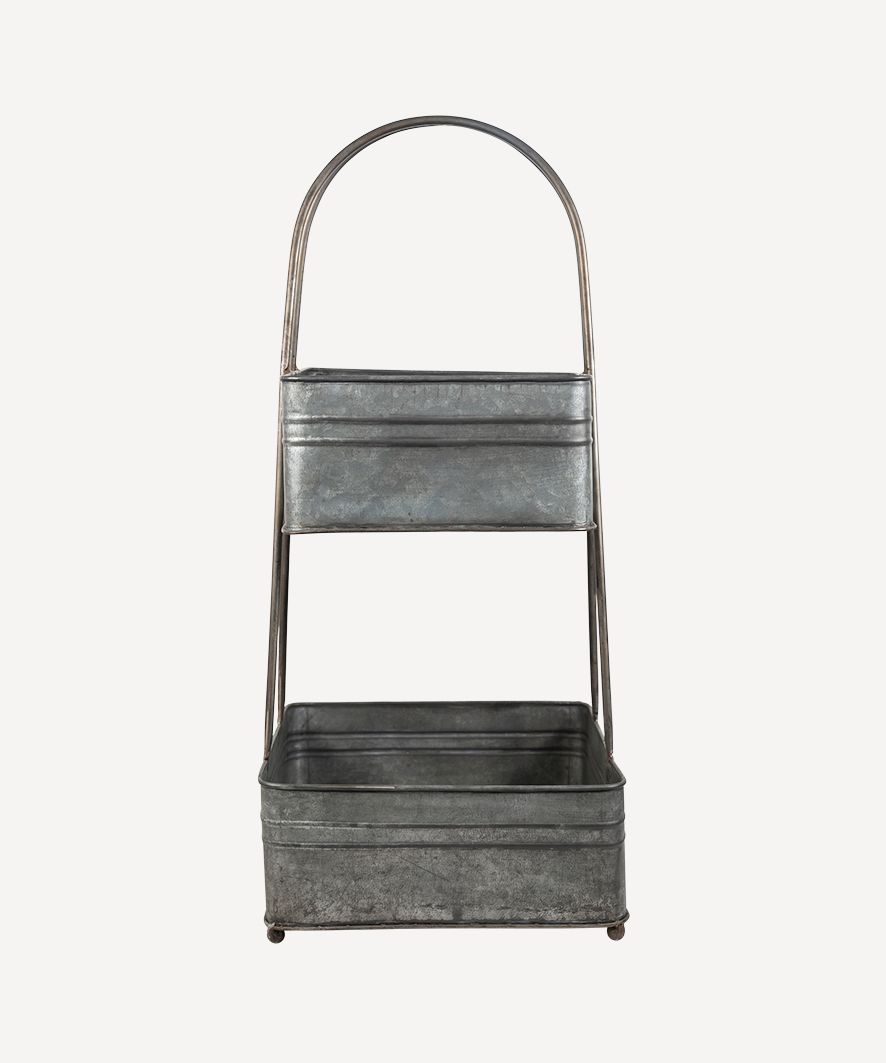 2 Tier Square Metal Basket