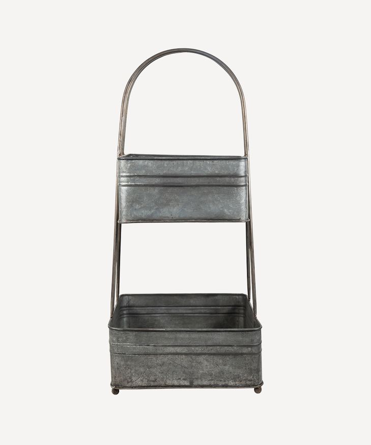 2 Tier Square Metal Basket