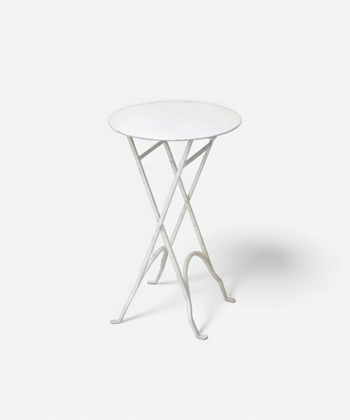 Round Narrow Side Table Cream