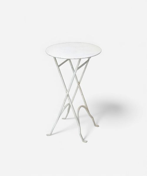 Round Narrow Side Table Cream