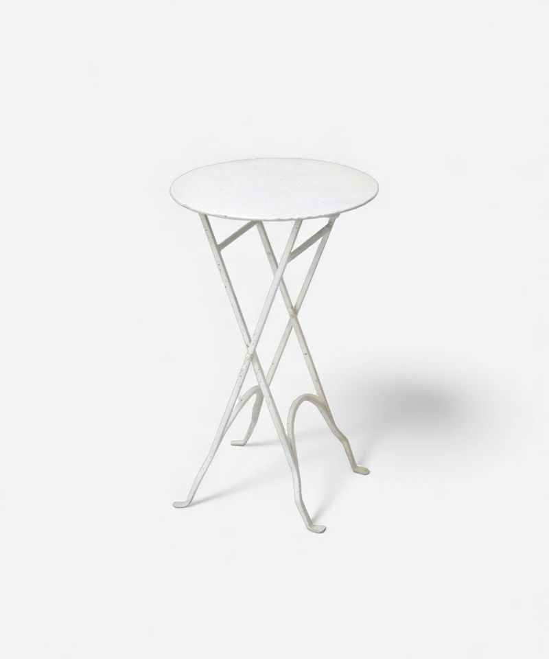 Round Narrow Side Table Cream