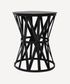 Small Black Iron Drum Side Table