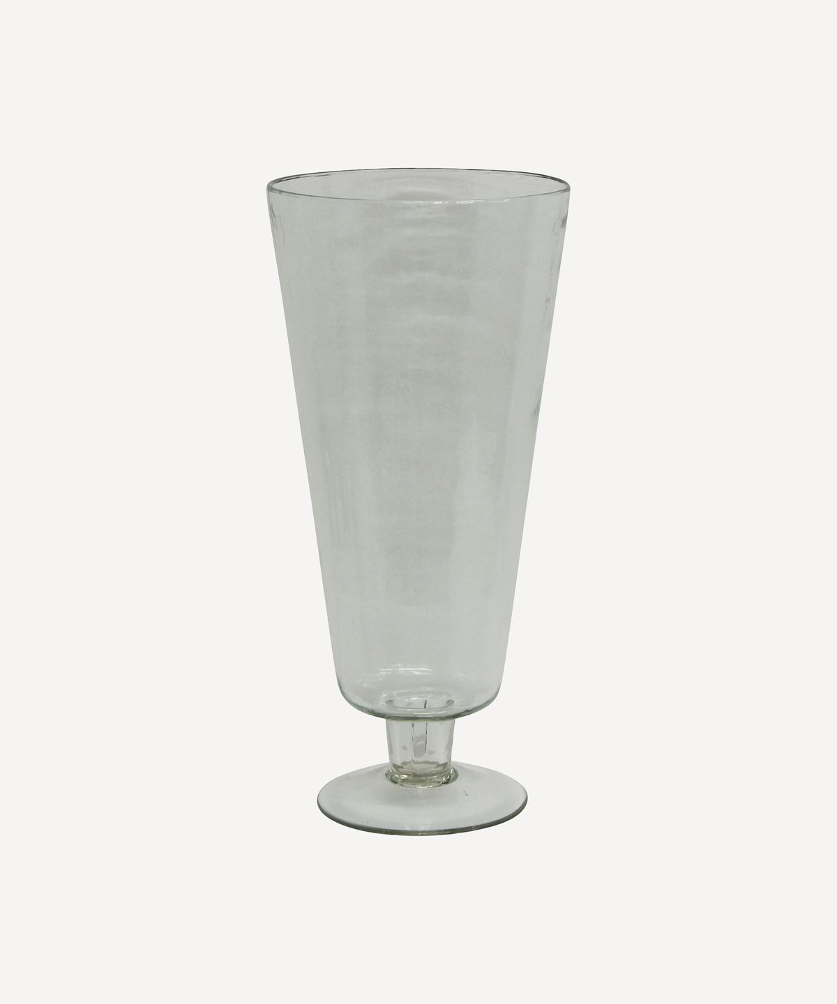 Dappled Clear Urn Vase on Stand