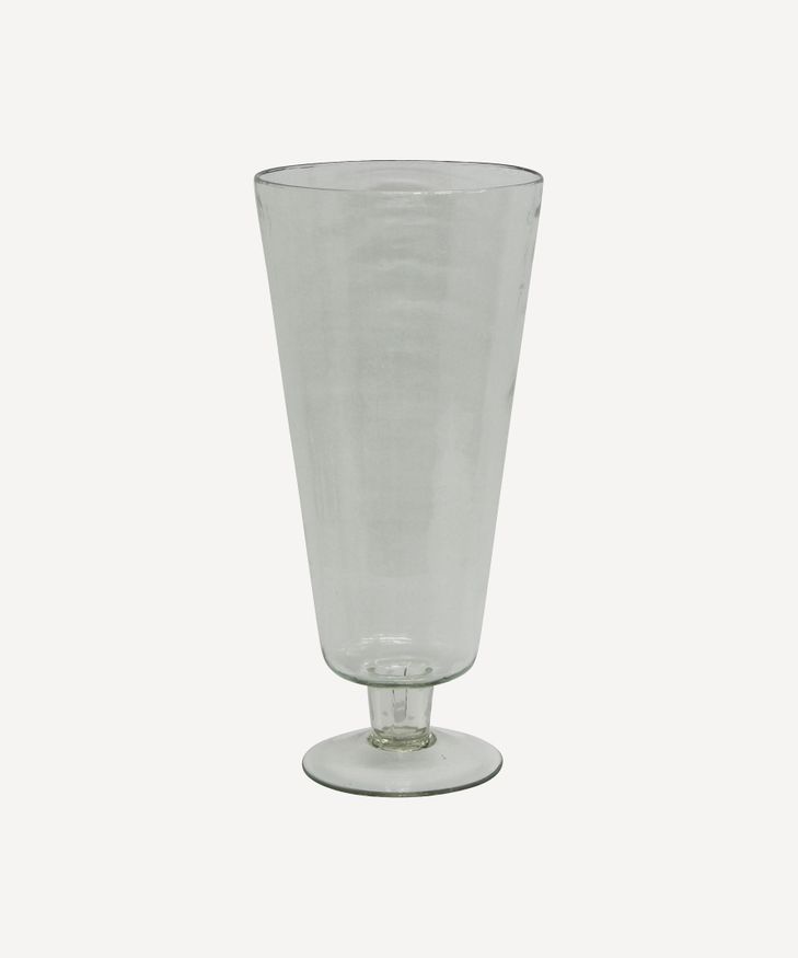 Dappled Clear Urn Vase on Stand