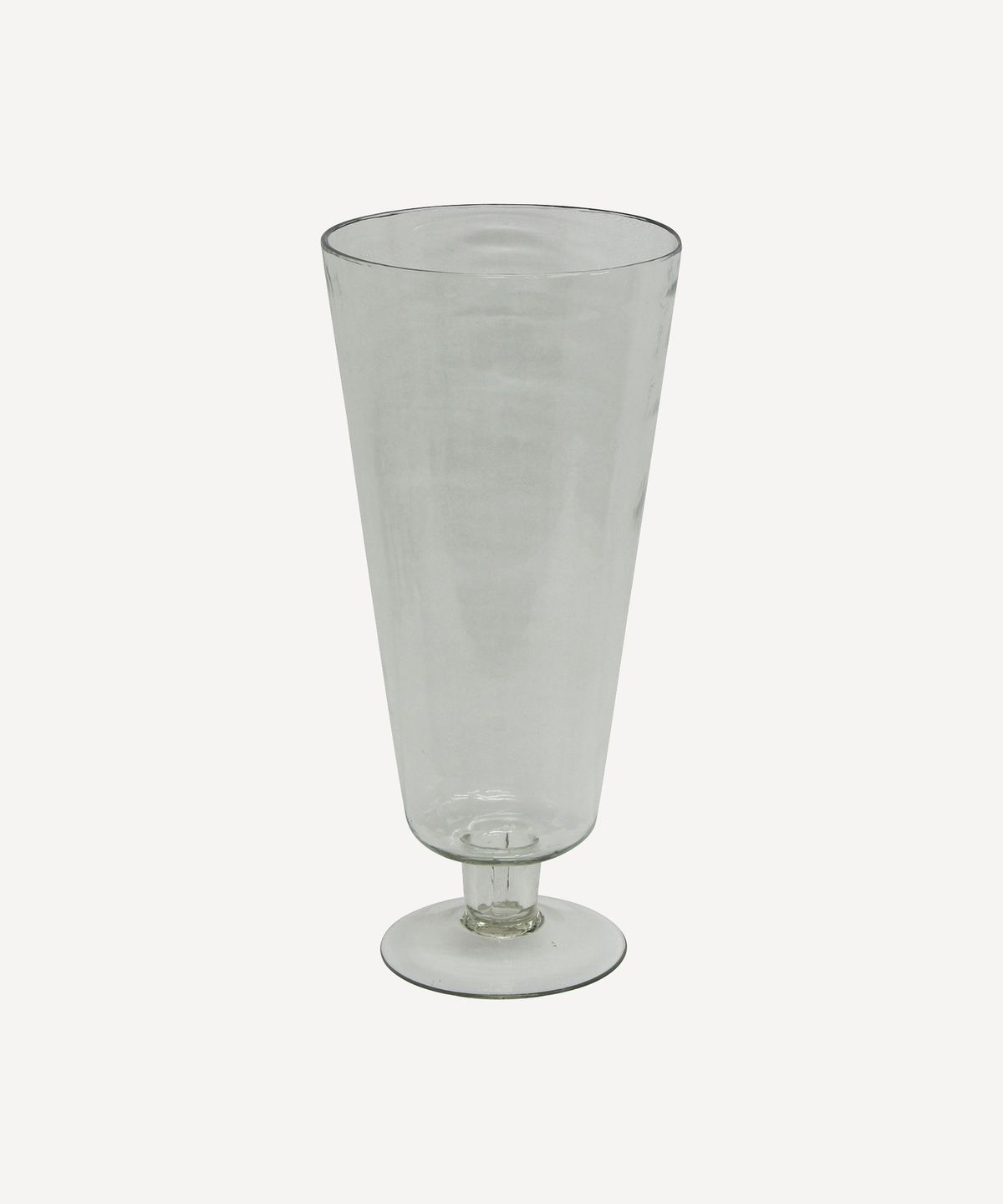 Dappled Clear Urn Vase on Stand